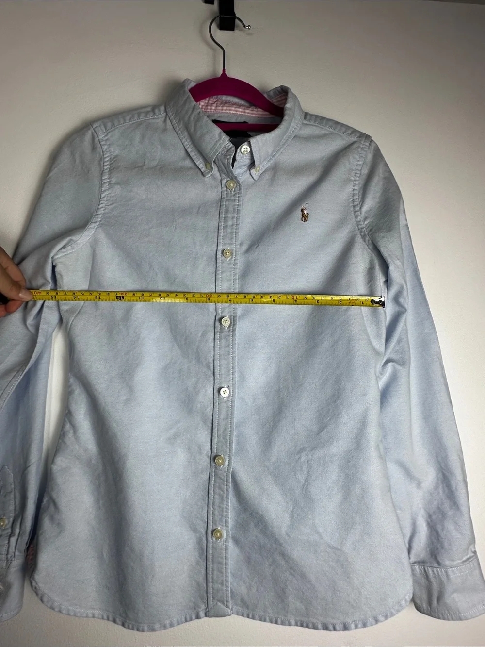 Ralph Lauren Blue Oxford Button Down Shirt Pony Logo Size 14